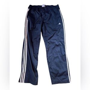 Adidas Climacool Track Pants Navy Blue 3-Stripe Y2K Athleisure – XL- windbreaker
